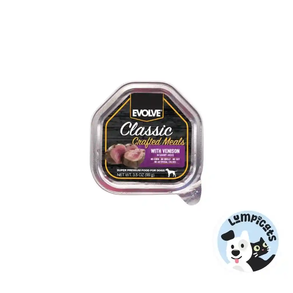 Evolve Dog Classic Bandeja Crafted Meals Venado 3.5 Oz - 99 Gr