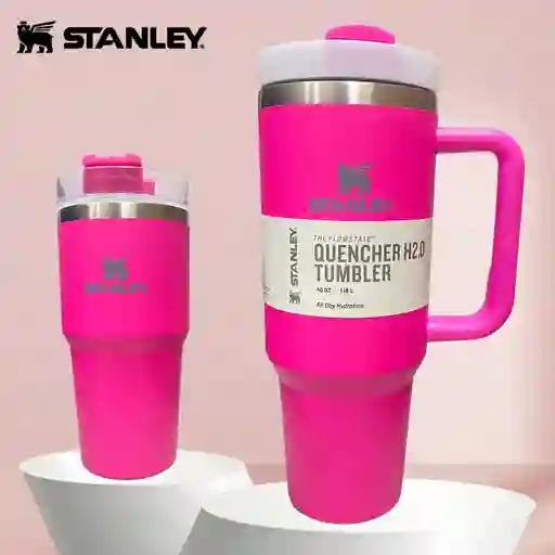 Combo Termo Stanley Quencher Genérico 1.1 40 Oz Acero Inoxodable Más Termo De 20 Oz Color Fucsia