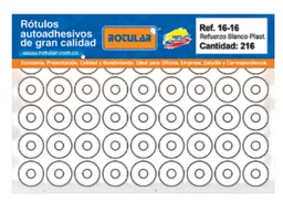 Rotulo Autoadhesivo Refuerzo 16x16mm X 432 Pcs