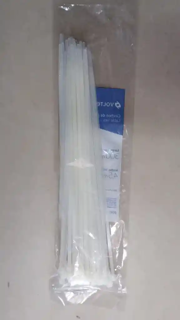 Abrazadera Amarre Cincho Plastico Blanco 30cm X 50 Und