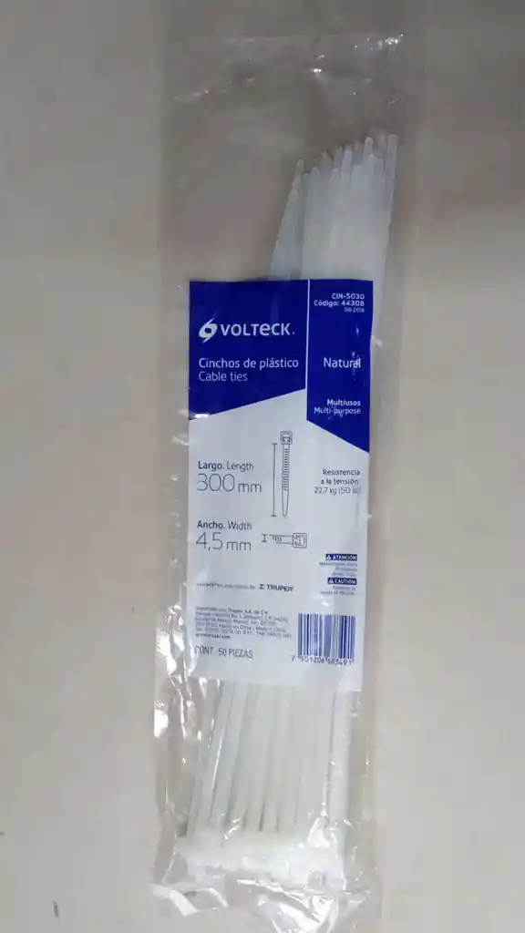 Abrazadera Amarre Cincho Plastico Blanco 30cm X 50 Und