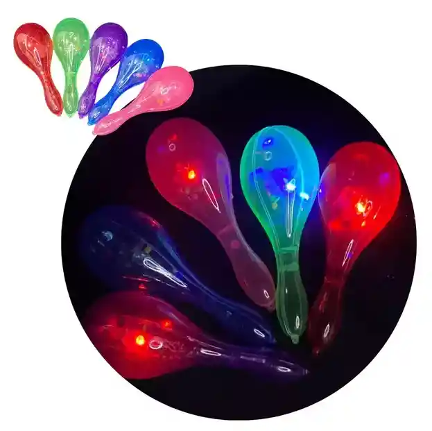 Juguete Par De Maracas Verde Con Luces, Navidad, Halloween Y Carnaval