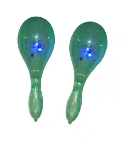 Juguete Par De Maracas Verde Con Luces, Navidad, Halloween Y Carnaval