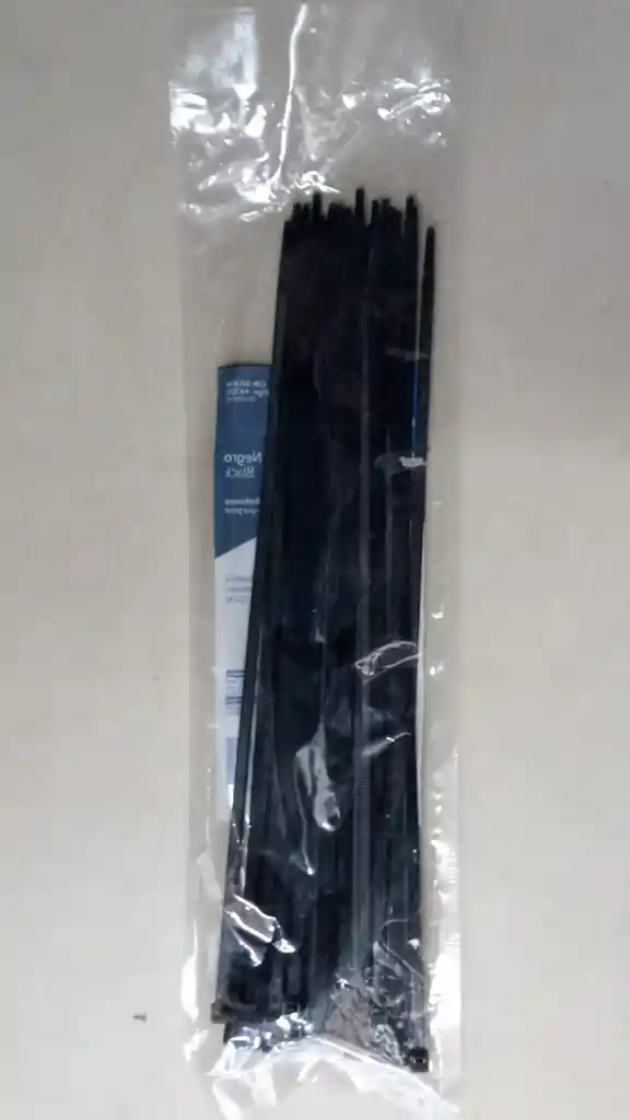 Abrazadera Amarre Cincho Plastico Negro 30cm X 50 Und