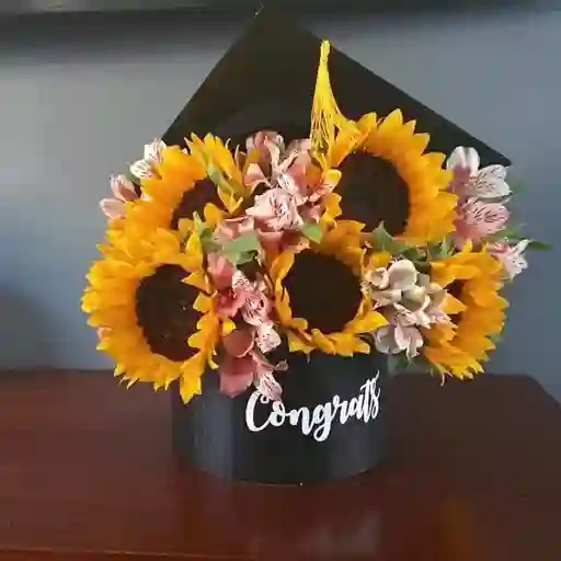 Caja De Girasoles Para Grado