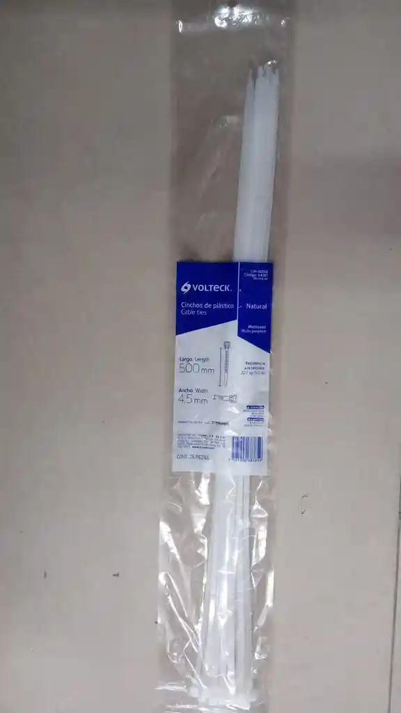 Abrazadera Amarre Cincho Plastico Blanco 50cm X 25 Und