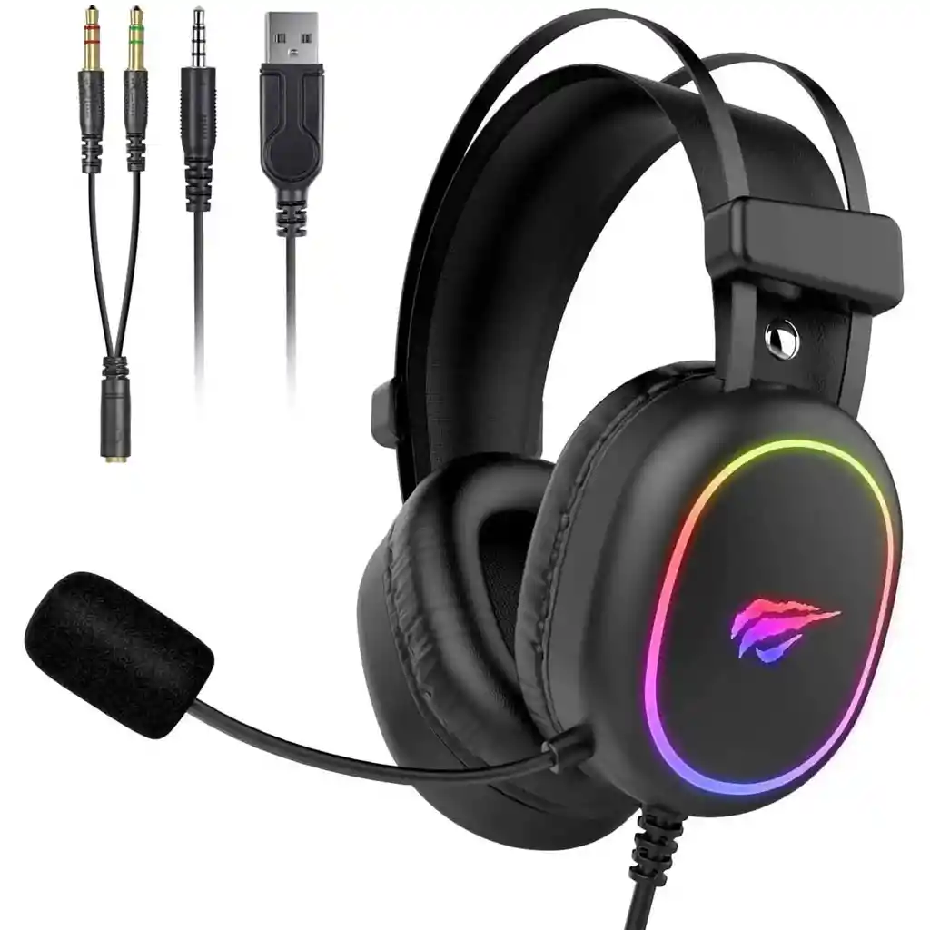 Diadema Gamer Havit Profesional H2016d Rgb Con Sonido Envolvente Estéreo Y Micrófono Hd