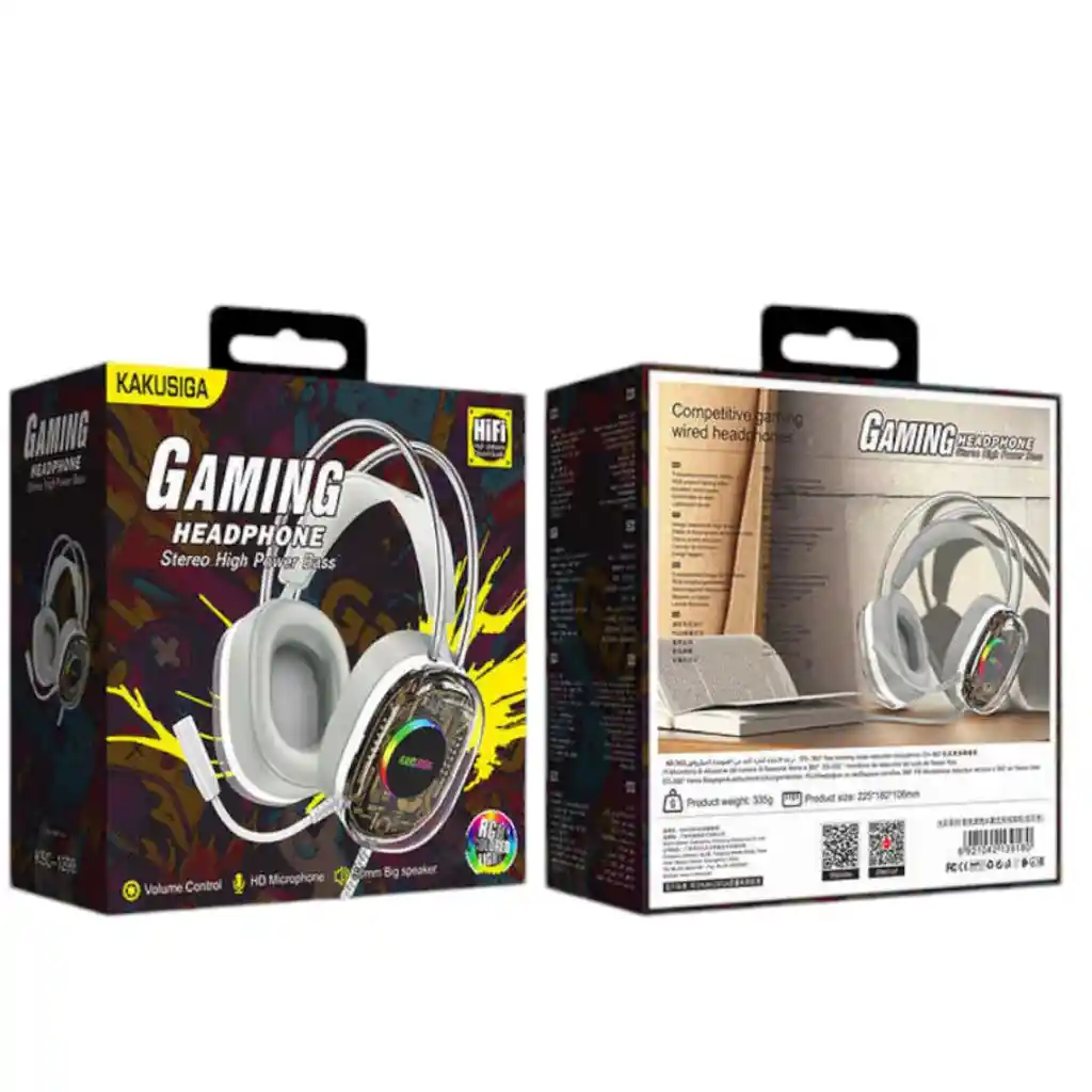 Diadema Gamer Acrilico Auricular Microfono Luces Rgb Ksc-1298