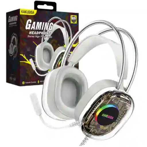 Diadema Gamer Acrilico Auricular Microfono Luces Rgb Ksc-1298