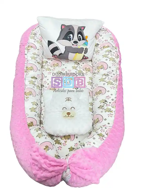 Cojin Nido Bebe Varios Diseños Antialergico + 2 Almohadas