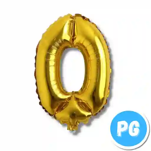 Numero Inflable 16" #0 Dorado Mediano