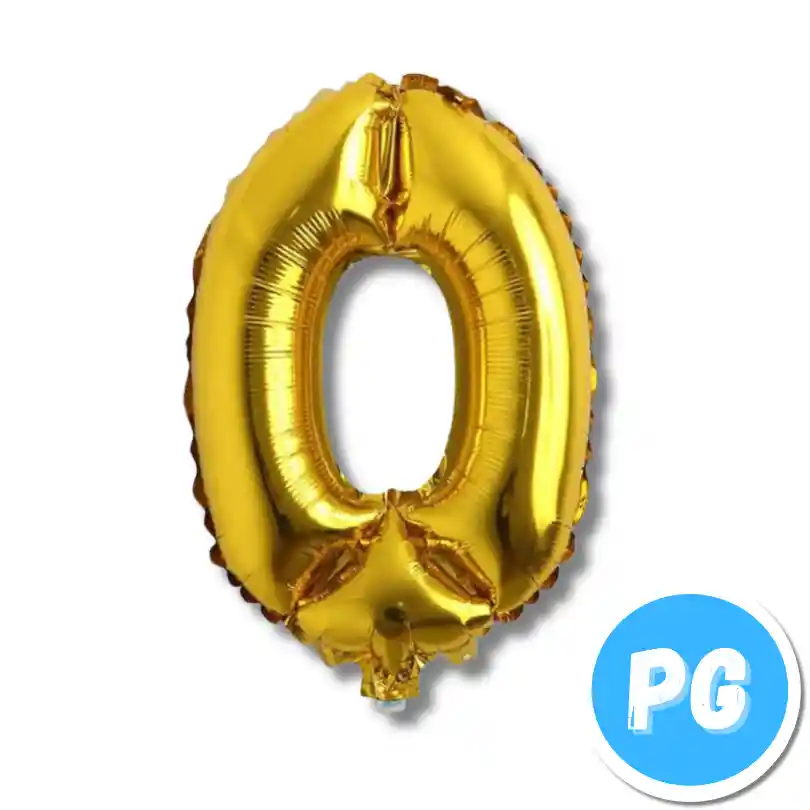 Numero Inflable 16" #0 Dorado Mediano