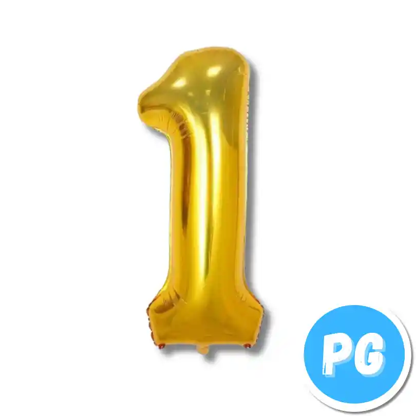 Numero Inflable 16" #1 Dorado Mediano