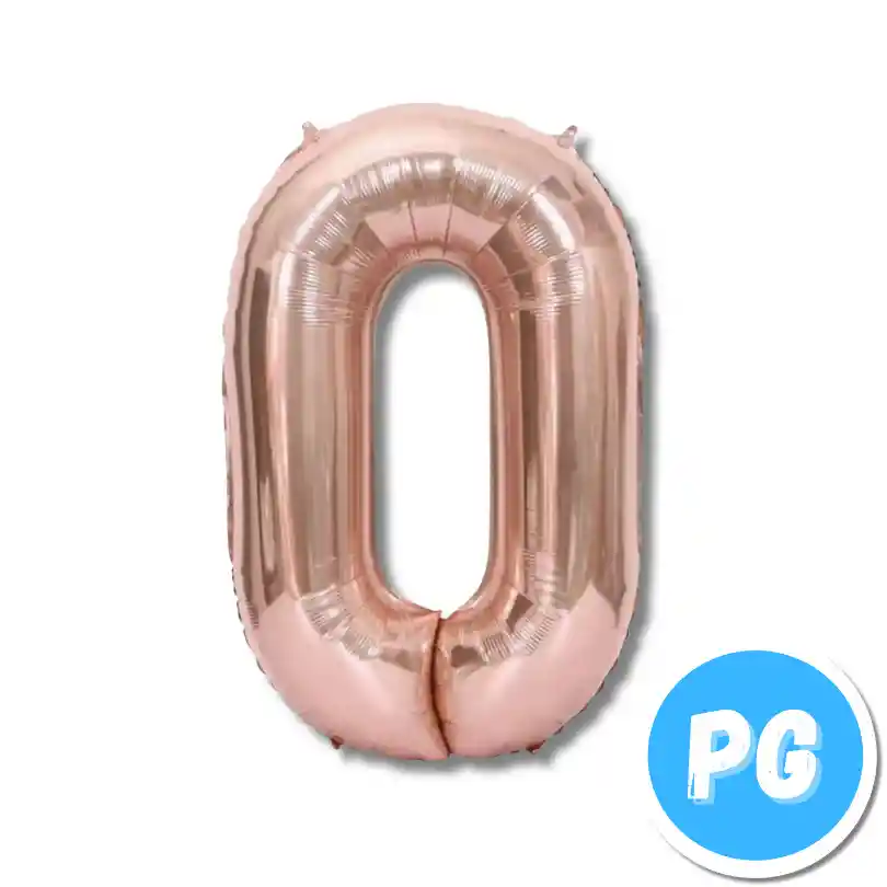 Numero Inflable 16" #0 Rosado Mediano