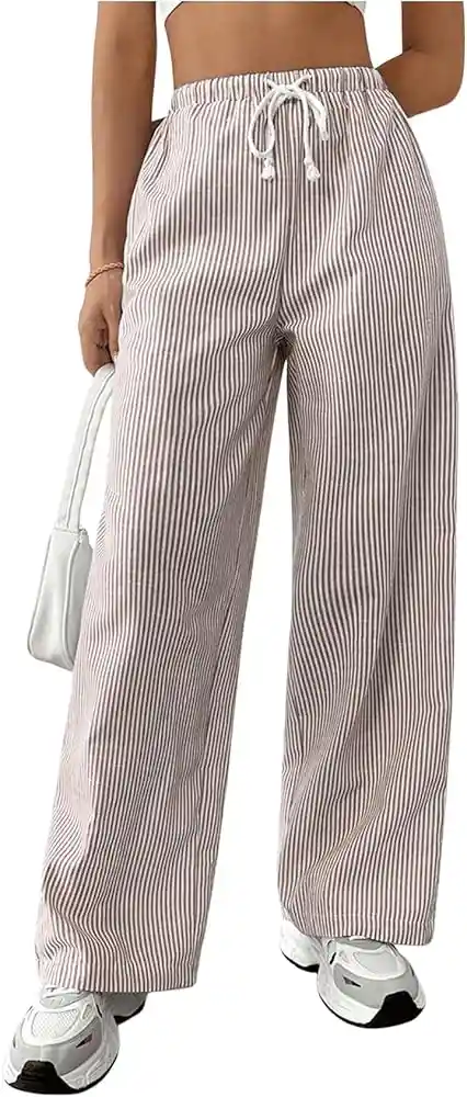 Pantalon Palazzo Rayas Con Bolsillo