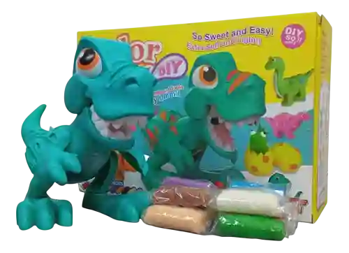 Juguete Plastilina Dinosaurio Moldeable Con Accesorios