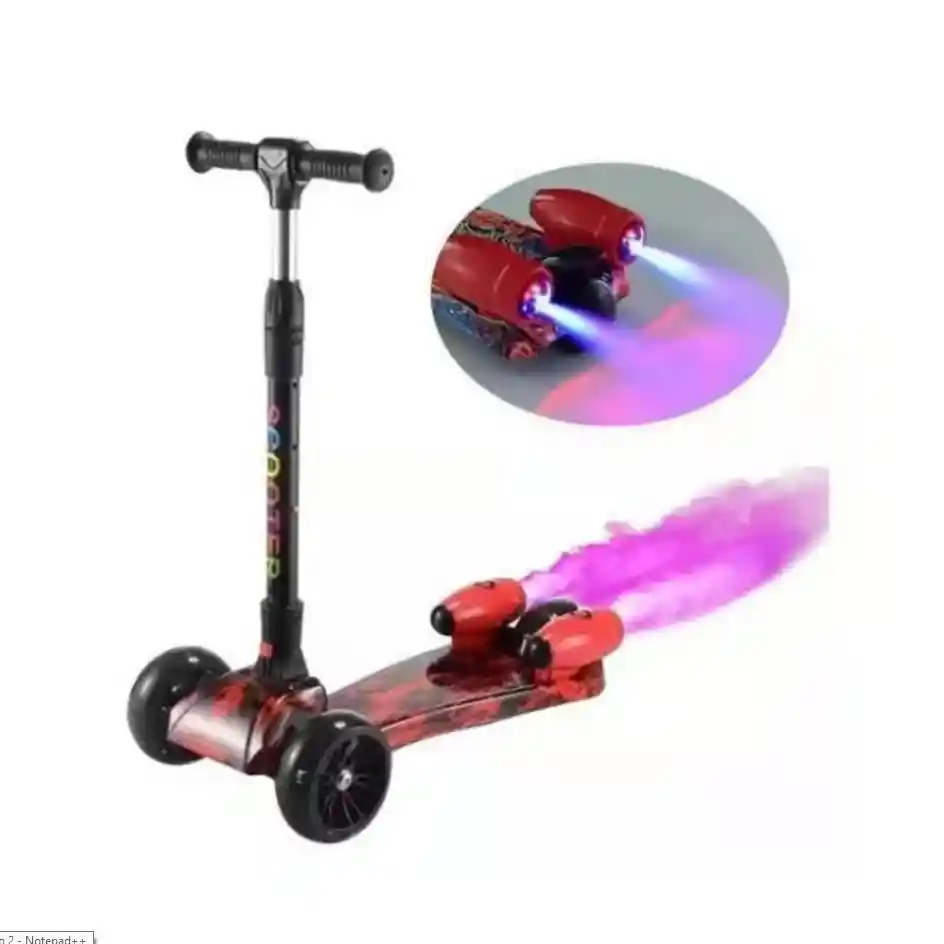 Patineta Scooter Con Humo, Sonidos Y Luces Led Para Niños