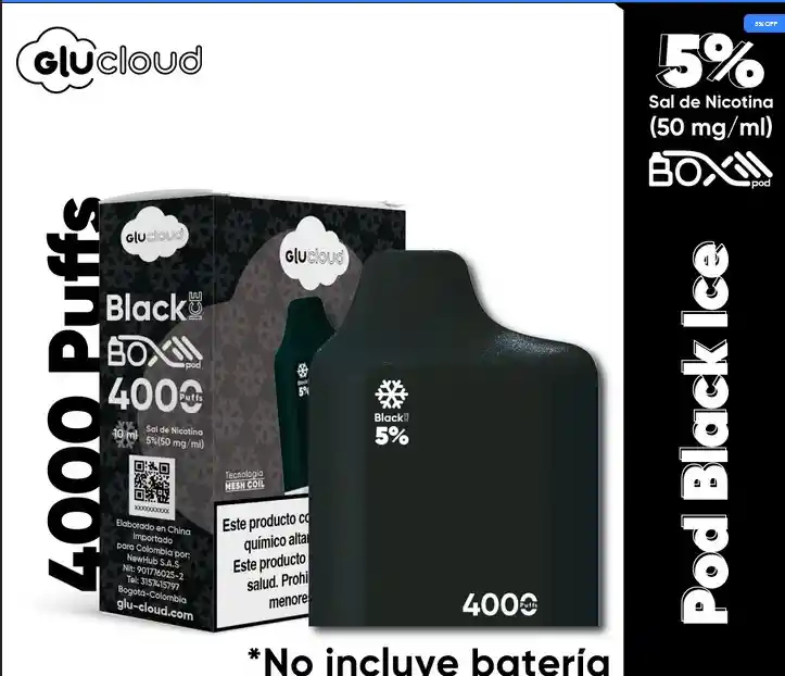 Glucloud Pod Black Ice / 4000 Puff