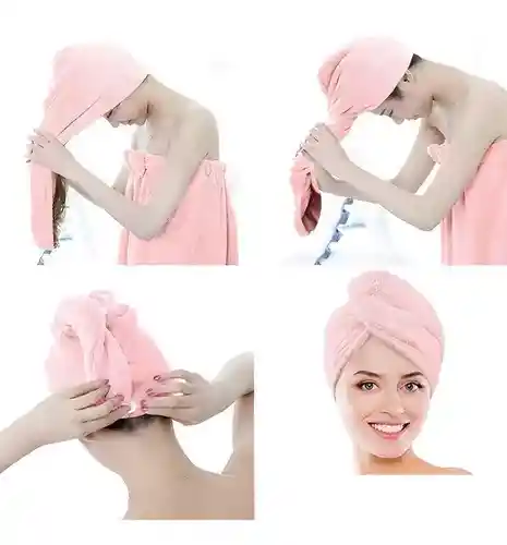 Turbante De Baño Para Secar Cabello Material Microfibra