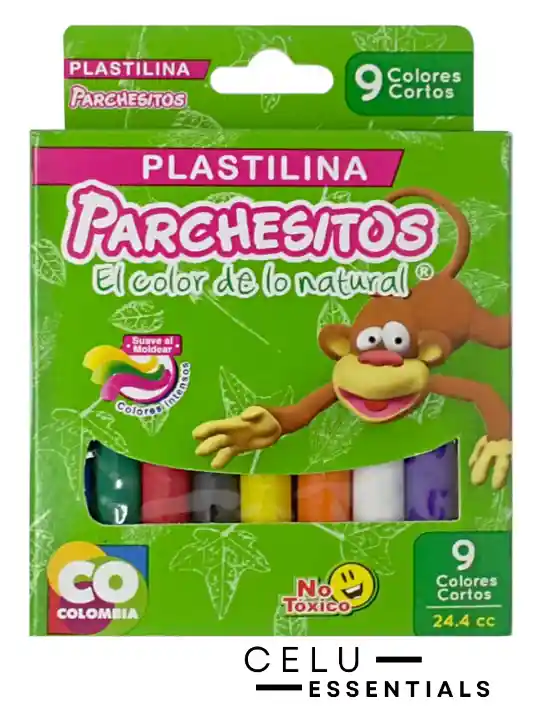 Plastilina Corta Caja X 9 Barras Colores Surtidos