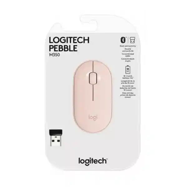 Logitech Mouse M350 Inalámbrico – Bluetooth Rosa