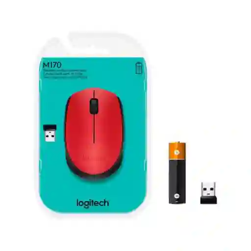 Logitech Mouse M170 Inalámbrico Rojo