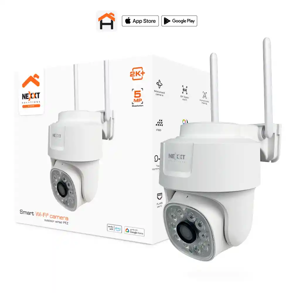 Cámara Inteligente Wi-fi Ptz Exterior 5mp 2k+ Nexxt Nhc-op10 Color Blanco