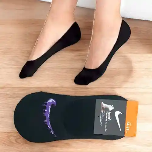 Medias Baletas Única Talla Color Negro, Calcetín Estirable, Tipo Nike