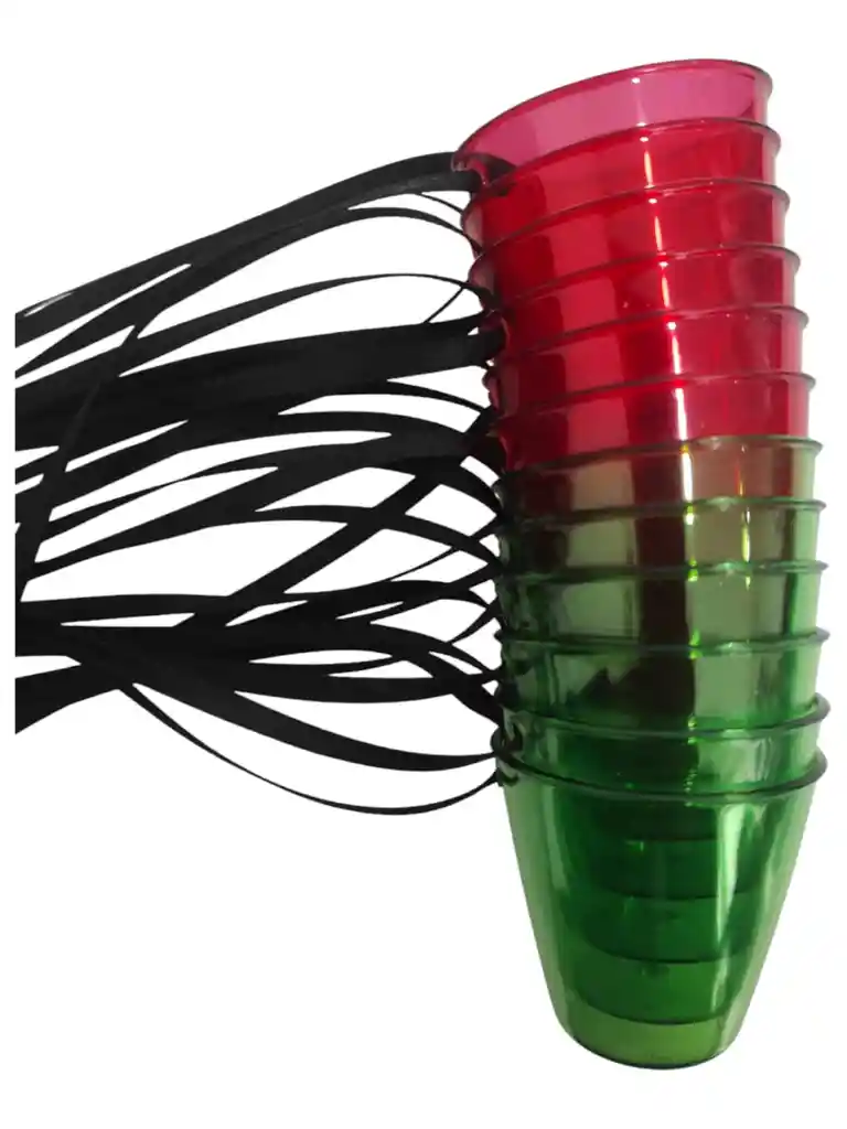 Copas Traslucidas Plásticas Fiestas Hora Loca Navidad X12