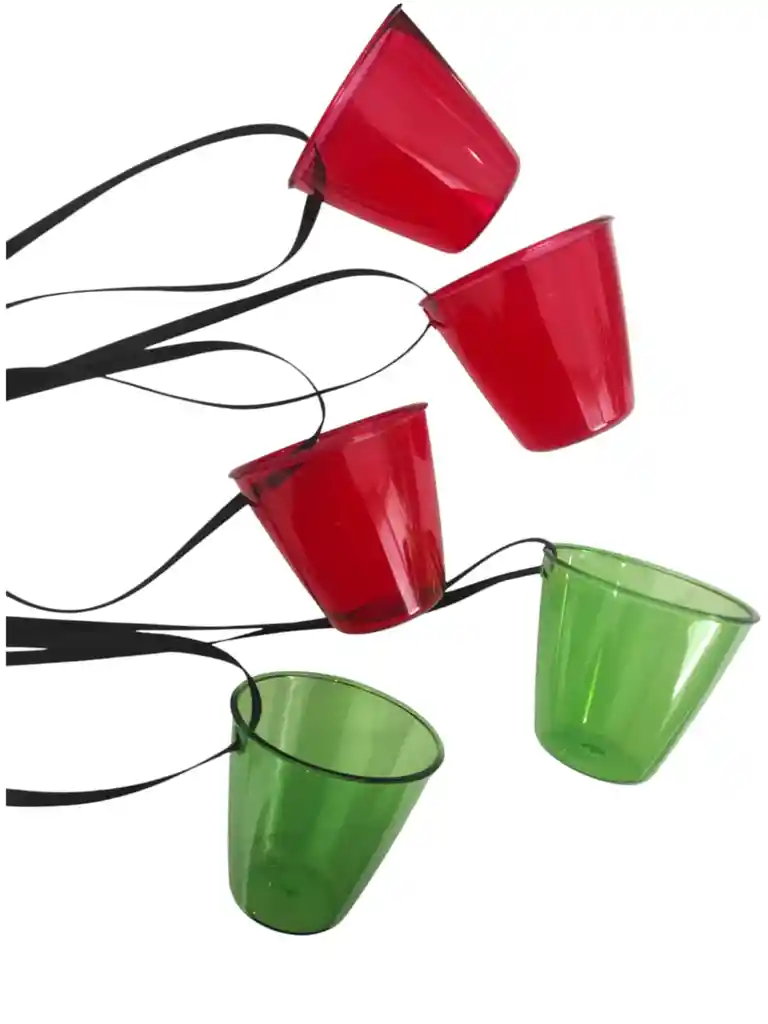 Copas Traslucidas Plásticas Fiestas Hora Loca Navidad X12