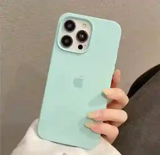 Case Silicon Color Verde Pastel Para Iphone 13/14