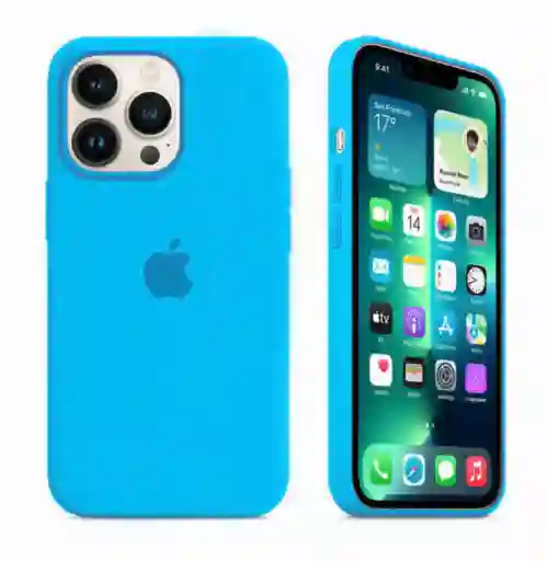 Case Silicon Color Azul Brillante Para Iphone 13/14