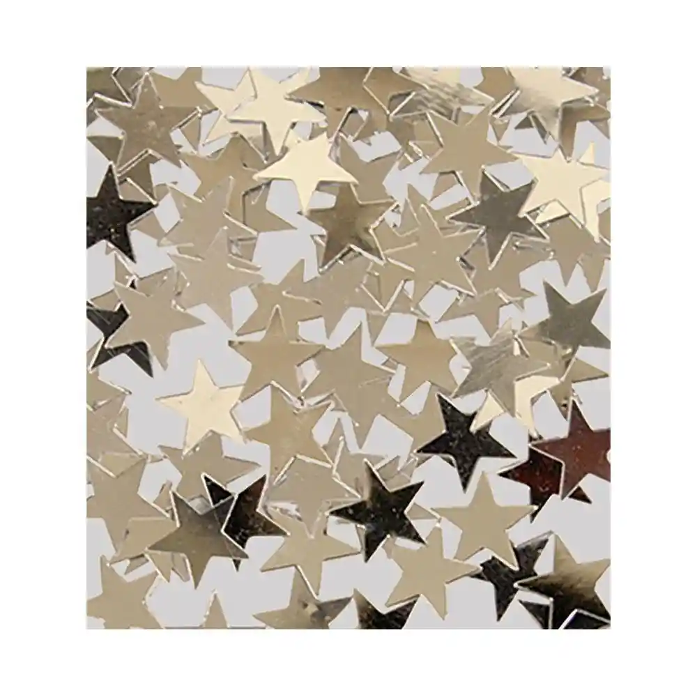 Confeti Plateado Estrellas