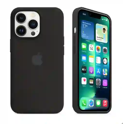 Case Silicon Color Negro Para Iphone 13/14