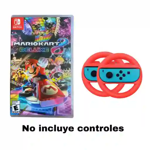 Mario Kart Deluxe 8 + 2 Volantes Rojos Nintendo Switch Nuevo