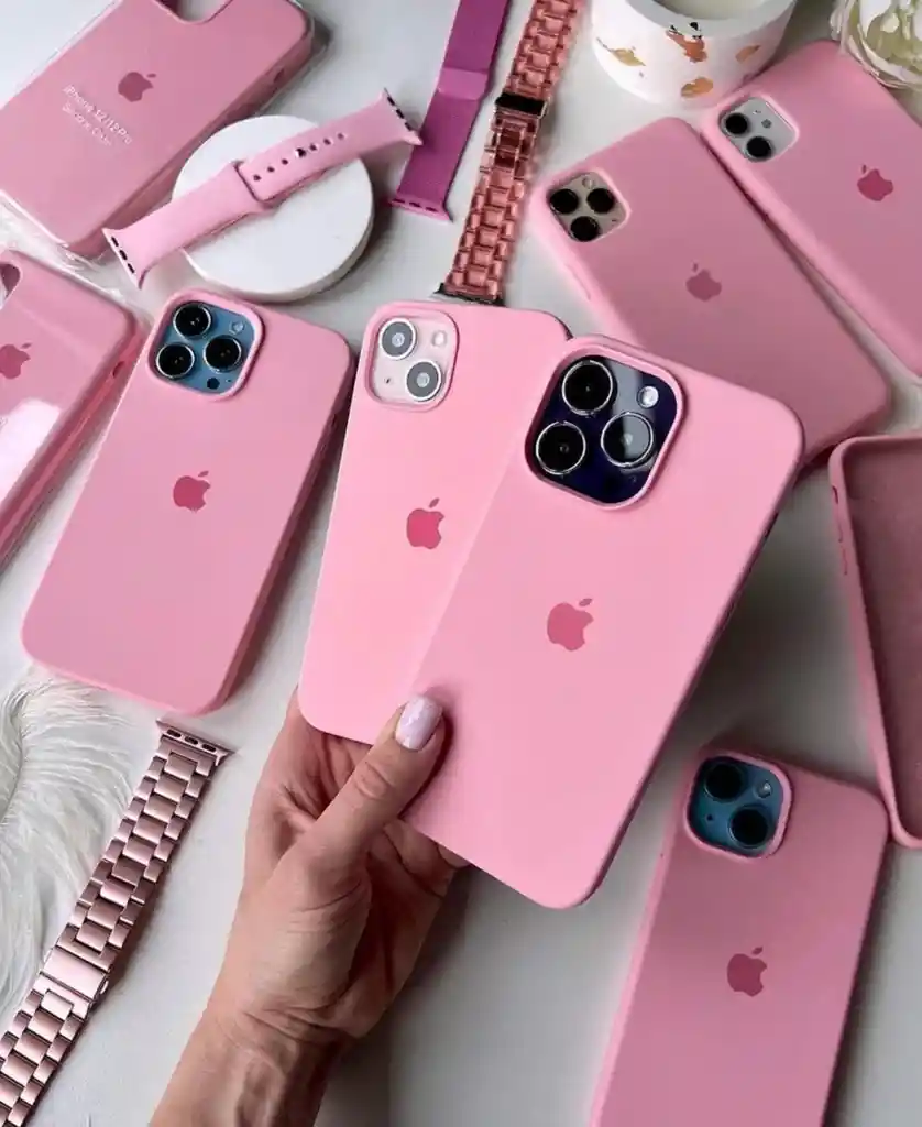 Case Silicon Color Rosado Para Iphone 13 Pro Max