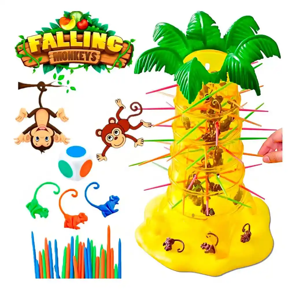 Juego De Mesa Falling Monkeys Monos Con Palmera