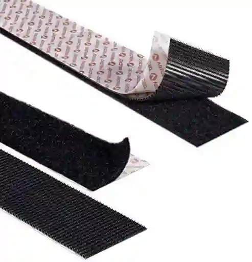 Velcro Con Adhesivo Y Pegamento Macho Y Hembra Color Negro X 2 Metros