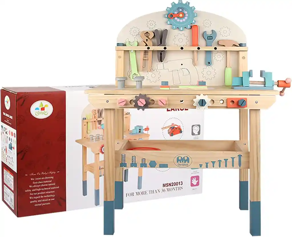 Kit Mesa De Herramientas De Madera Para Niños