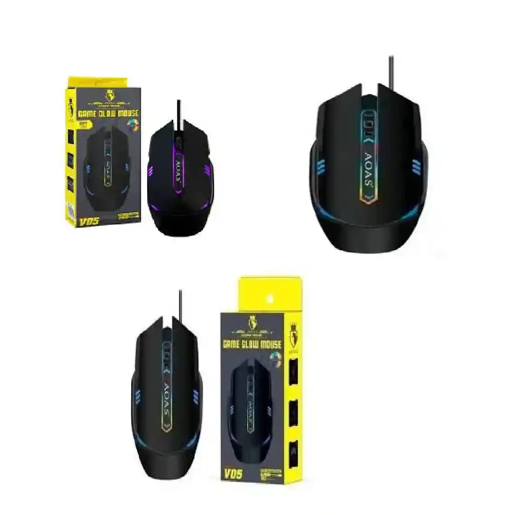 Mouse Gaming Usb Clow Modelo V05 1200dpi Aoas Con Luces Led