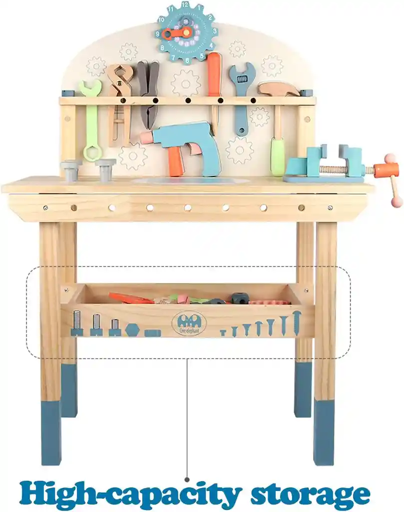 Kit Mesa De Herramientas De Madera Para Niños