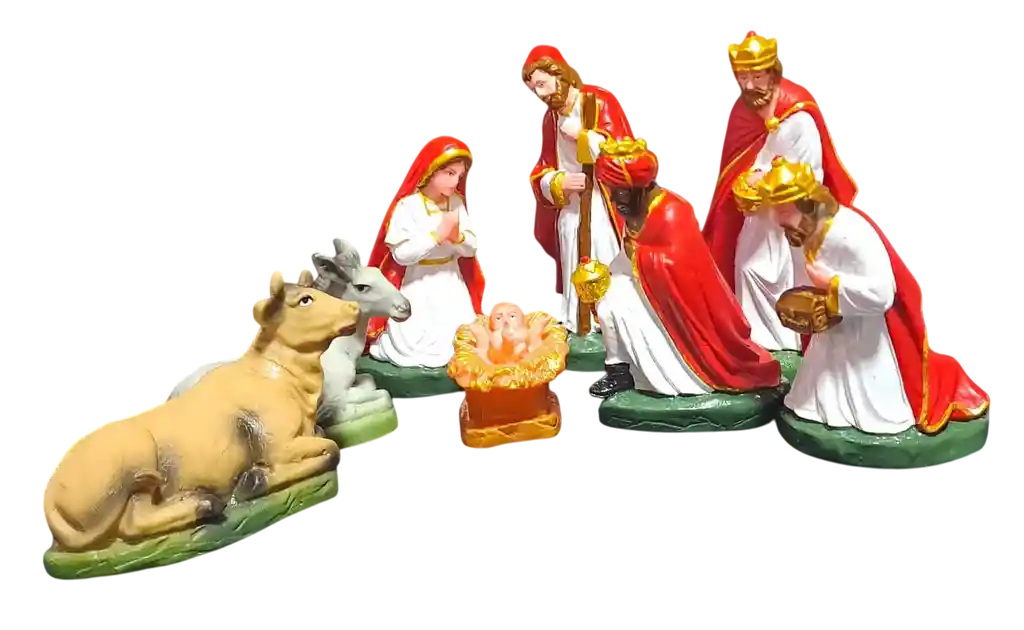 Figuras Pesebre Nacimiento Navidad En Caucho 16 Cm De 8pcs