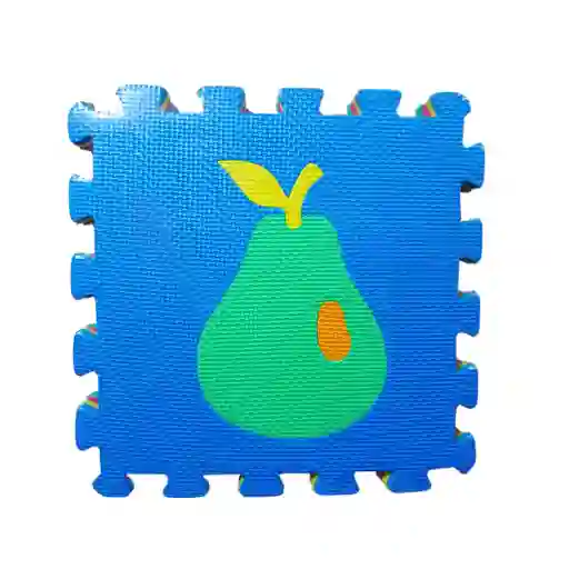 Tapete Didáctico Rompecabezas Frutas De 16pz, Hecho En Foami Resistente Al Agua Con Figuras En La Mitad, De Colores Vibrantes Que Llaman La Atención Del Bebé