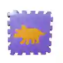 Tapete Didáctico Rompecabezas Dinosaurio De 16pz, Hecho En Foami Resistente Al Agua Con Figuras En La Mitad, De Colores Vibrantes Que Llaman La Atención Del Bebé