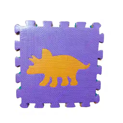 Tapete Didáctico Rompecabezas Dinosaurio De 16pz, Hecho En Foami Resistente Al Agua Con Figuras En La Mitad, De Colores Vibrantes Que Llaman La Atención Del Bebé