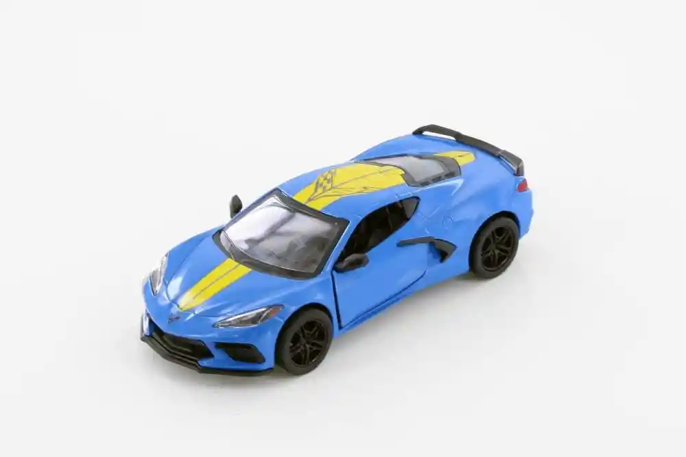 Carro Coleccionable 2021 Corvette Azul Modelo Coche Juguete Fiesta Regalos, Colección