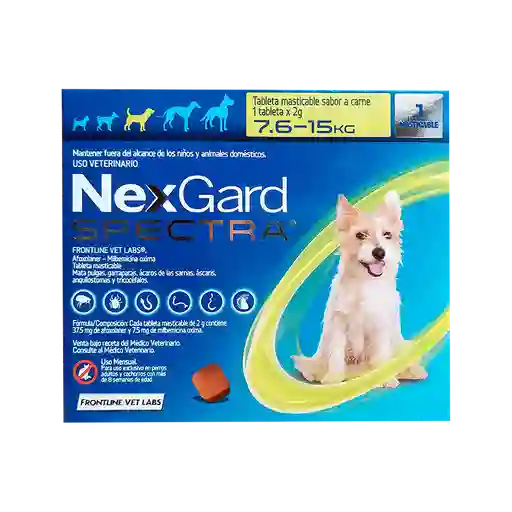 Nexgard Spectra Perro 7,5 A 15 Kg Caja X 1 Tableta