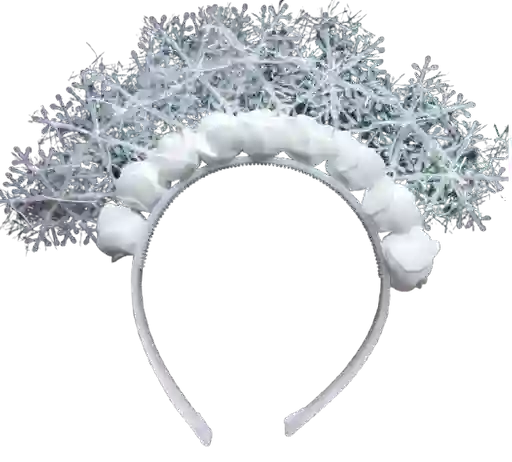 Diadema De Navidad Blanco , Rosas Con Copo De Nieve