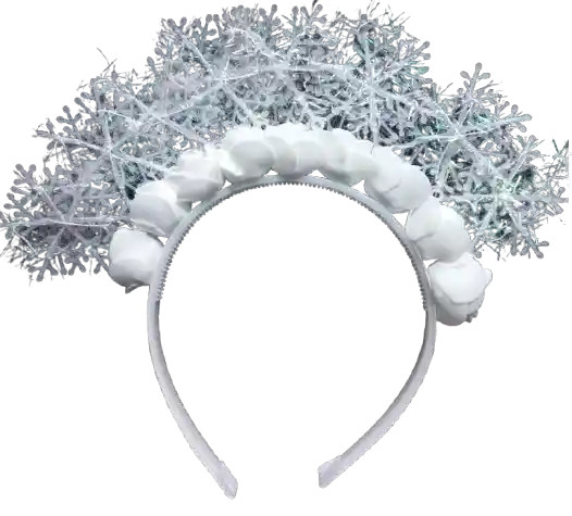 Diadema De Navidad Blanco , Rosas Con Copo De Nieve