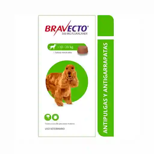 Bravecto Perro 10 A 20 Kg Caja X 1 Tableta